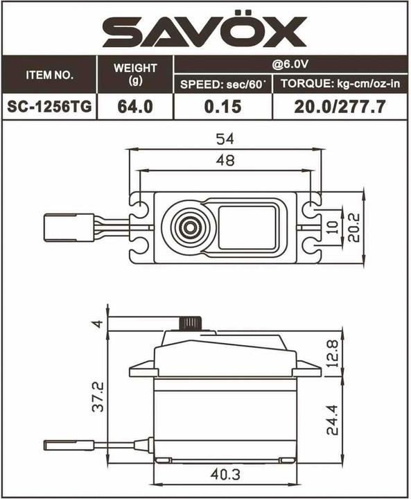 Produktbild Savöx SC-1256TG Servo