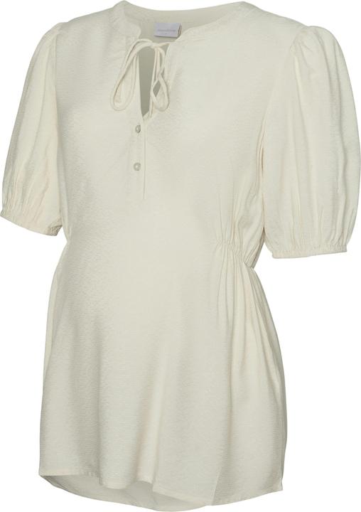 Produktbild Mamalicious Normal geschnitten Mandarin Kragen Elastische Bündchen Ballonärmel Top Bluse (L)