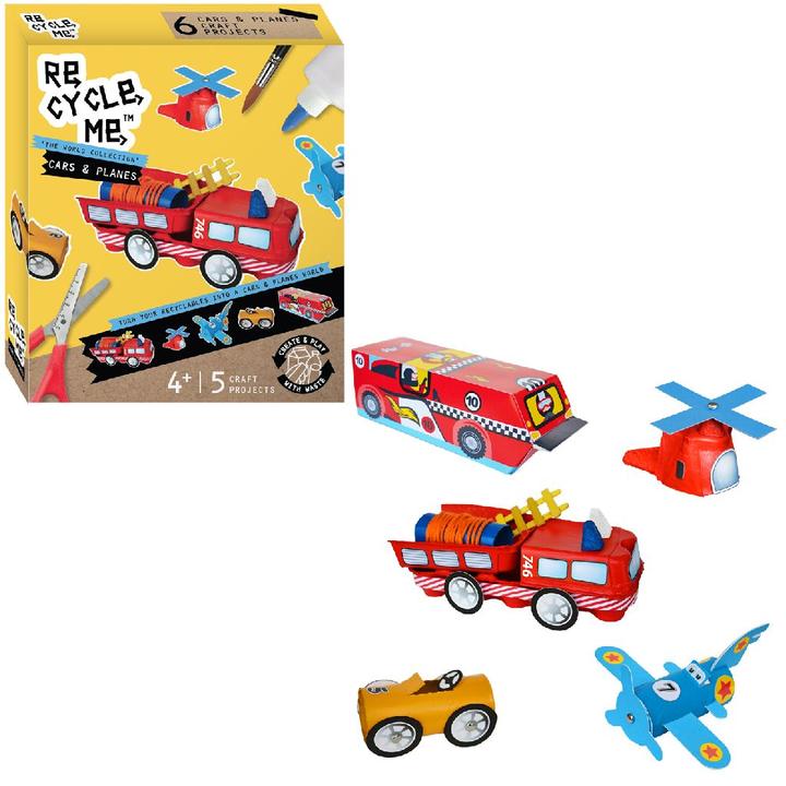 Produktbild Recycle Me Bastelset Autos Flugzeuge