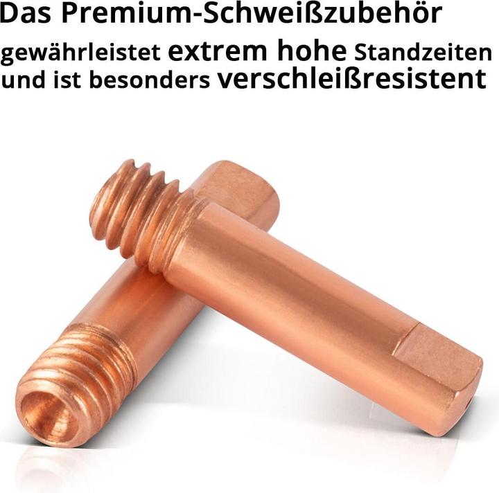 Image du produit Stahlwerk Buses de courant AK15 MB15 Buses de contact M6x25 0,9 mm MIG MAG Pièces d'usure