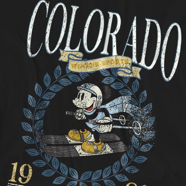 Actual product image Disney Unisex Adult Colorado Ski Mickey Mouse T-Shirt (L)