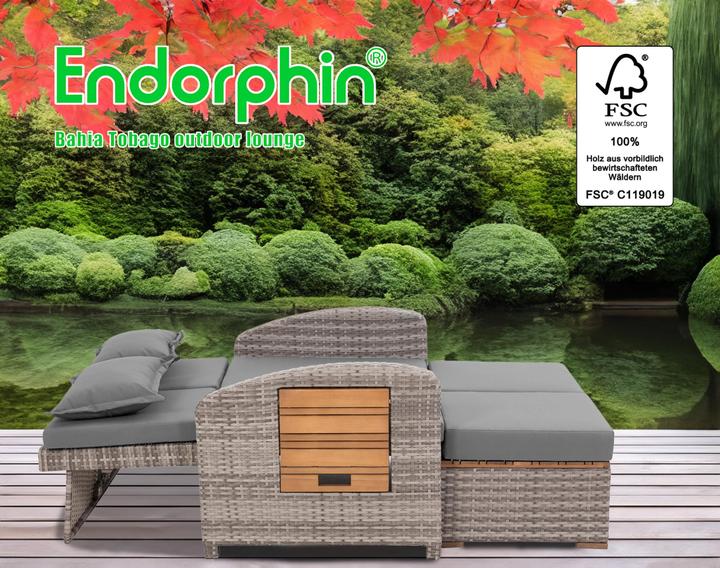 Actual product image Bahia Tobago garden sofa with teak parts