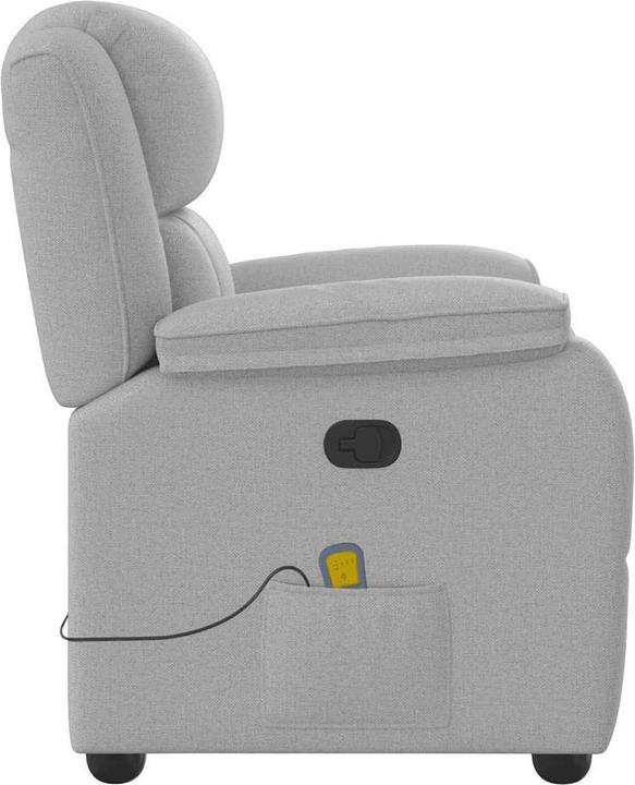 Actual product image VidaXL Massage armchair cloud grey fabric massage TV armchair