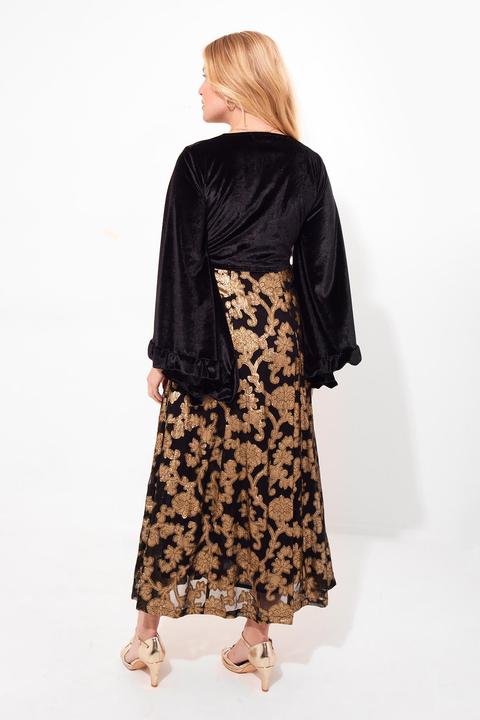 Immagine prodotto Joe Browns Maxi abito in velluto con maniche a kimono e applicazioni (40)