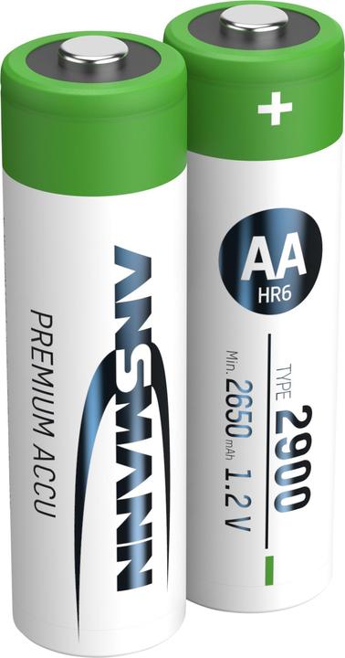 Image du produit Ansmann Batterie NiMH rechargeable Mignon AA type 2900 (min. 2650 mAh) (2 pcs, AA, 2900 mAh)