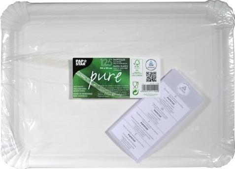 Image du produit Papstar Assiette en carton "pure", carrée, 240 x 330 mm, blancá, 125pcs (125 x)