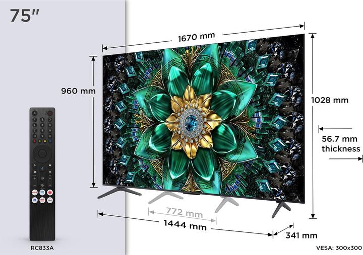 Actual product image TCL 75Q6C (75", Mini-LED, 4K, 2025)