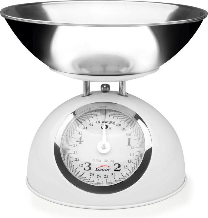 Immagine prodotto Lacor Bilancia da cucina Retro bianca fino a 5kg 20g gradazione D24cm
