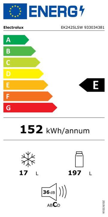 Energie-Label Electrolux EK242SLSW (214 l)