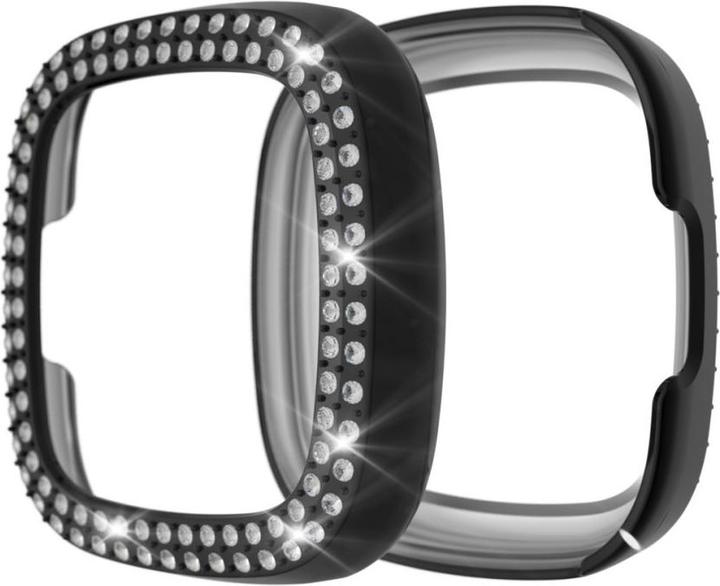 Cover-Discount Fitbit Versa 3 / Sense - Glitzer Strass Schutz Case schwarz