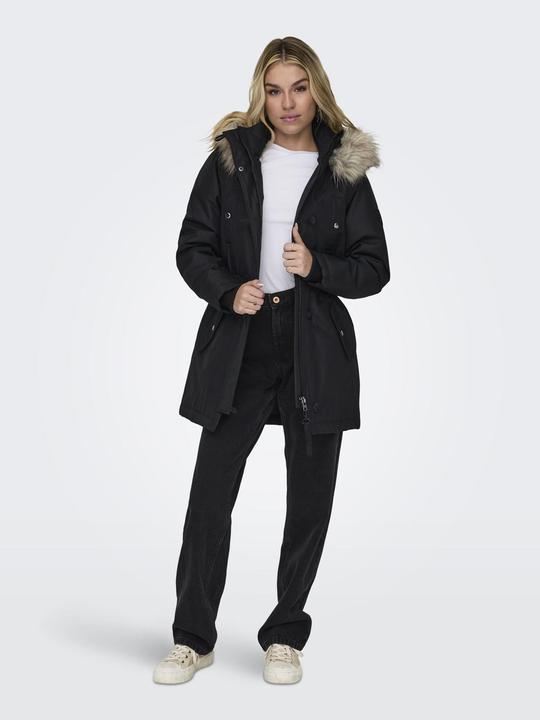 Immagine prodotto Only Cappuccio con pelliccia sintetica staccabile Polsini a coste Parka Parka lungo (XXL)