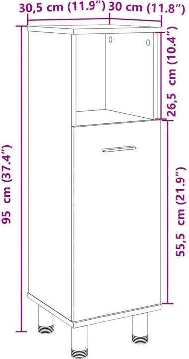 Actual product image VidaXL Badschrank (30 x 30 x 95 cm)