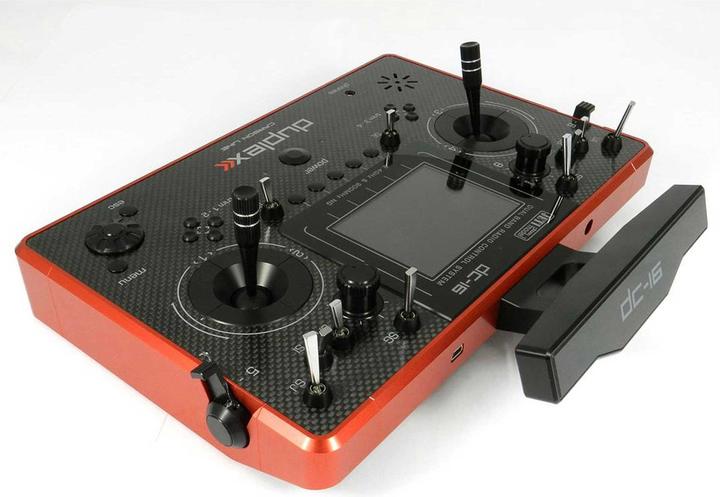 Actual product image Jeti DC-16 II. 2.4EX DUPLEX CARBON LINE RED PU LTSENDER MULTIMODE 2.4Ghz REMOTE CONTROL