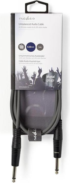 Produktbild Nedis Mono-Audiokabel | 6.35 mm Stecker | 6.35 mm Stecker | Vernickelt | 1.50 m | rund | PVC (1.50 m)