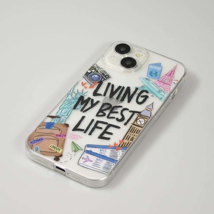 Image du produit PhoneLook Coque Gel silicone transparent Living my best Life (Apple iPhone 14)