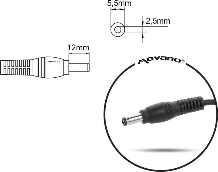 Actual product image Mitsu notebook charger 19v 3.95a 5.5x2.5 - toshiba compaq hp asus (75 W)