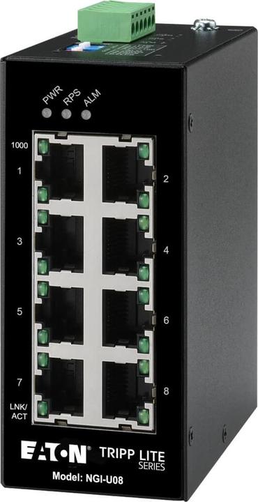 Produktbild Eaton 8-Port Unmanaged Industrial Gigabit Ethernet Switch - 10/100/1000mbps DIN Mount (8 Ports)