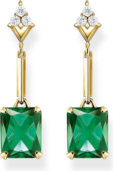 Produktbild Thomas Sabo Ohrringe grüner Stein gold (925er Silber)