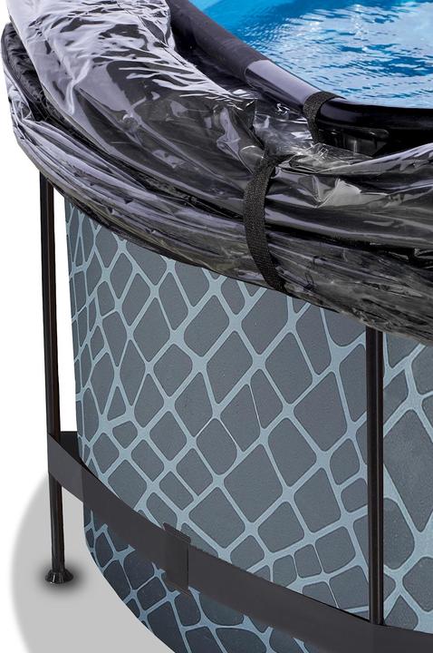 Produktbild Exit Rahmen-Pool rund 360x122 cm mit Sonnendach und Sandfilterpumpe (Ø 360 x 122 cm)