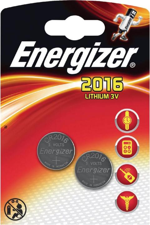 Actual product image Energizer CR2016 Lithium (2 pcs., CR2016, 100 mAh)