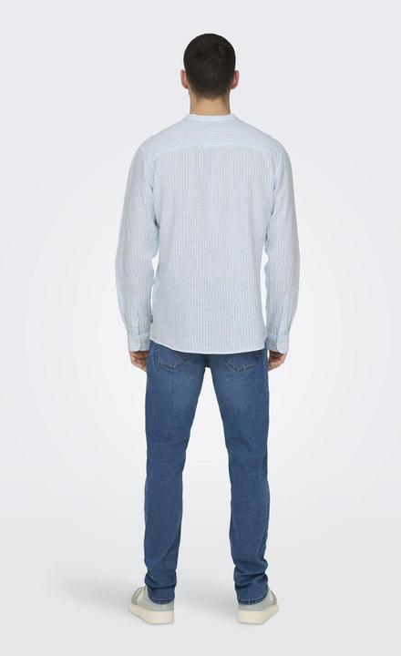 Produktbild Only & Sons Onscaiden Ls Mao Stripe Linen Shirt Noos Hemd (L)