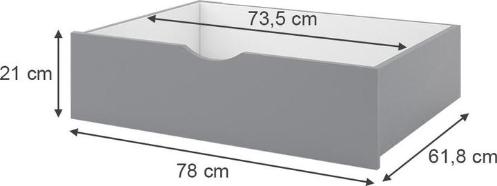Immagine prodotto VitaliSpa Cassetto estraibile Bali, Grigio, 78 x 61,8 cm Set di 2