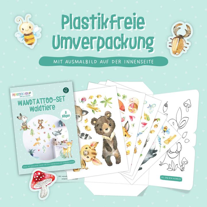 Produktbild Papierdrachen Waldtiere (22 x 30 cm)