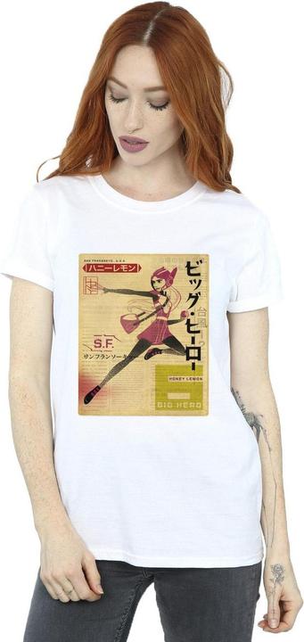 Immagine prodotto Disney Big Hero 6 Baymax Honey Lemon Newspaper Maglietta Ampia Donna (M)