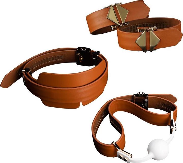 Actual product image Lockink Bondage & Restraint Set - brown