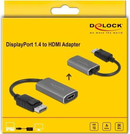 Produktbild Delock Adapter 8K 60Hz DisplayPort - HDMI-A (HDMI, 16 cm)