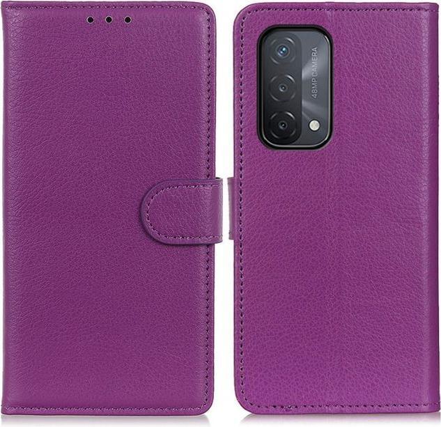 Actual product image MU Classic Litchi Leather Bookcover Series (Oppo A74 5G)