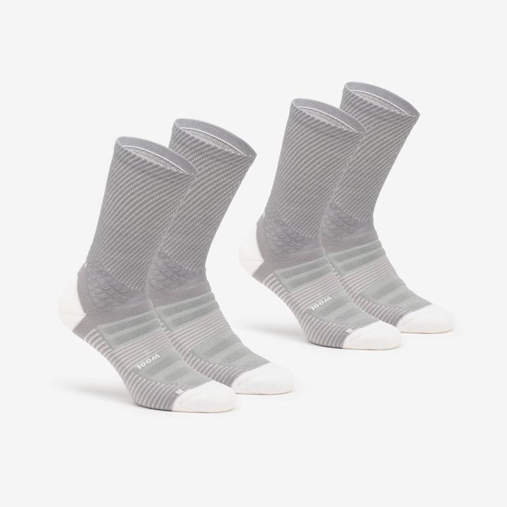 Quechua Wandersocken hoch 2 Paar - Hike 900 grau