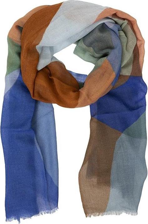 Changemaker Wollschal Gaia 100% Wolle 75x200cm blau/rost/grün