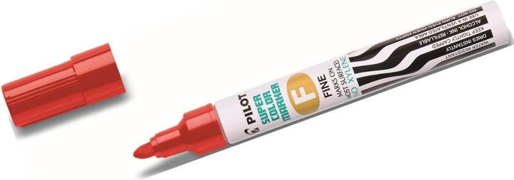 Pilot Marqueur indélébile SUPER COLOR FINE, pointe ogive, rouge (Rouge, 1 mm, 1 x)