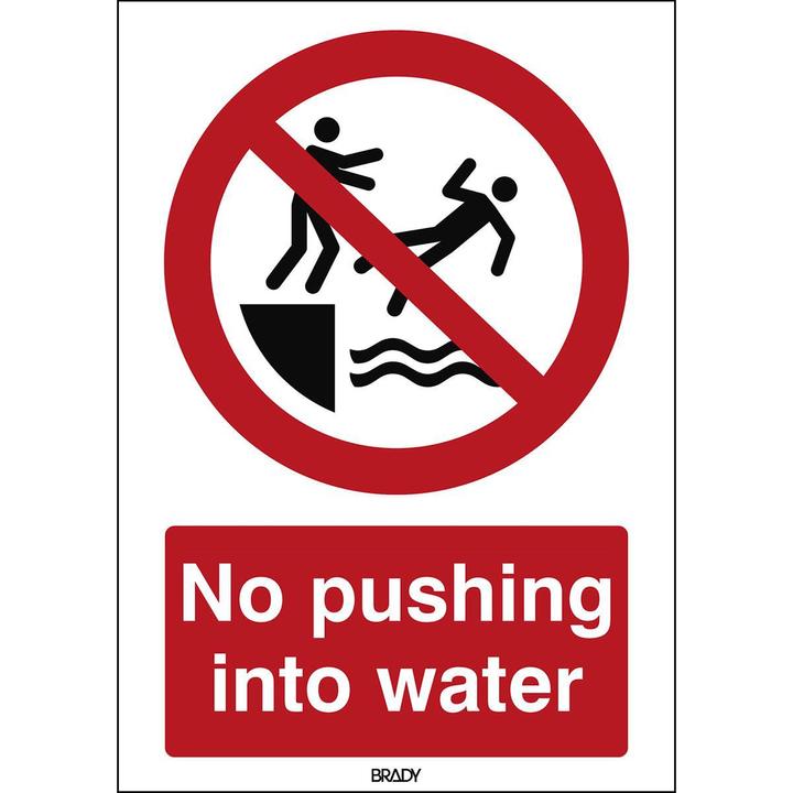 Actual product image Brady ISO Safety Sign - No pushing