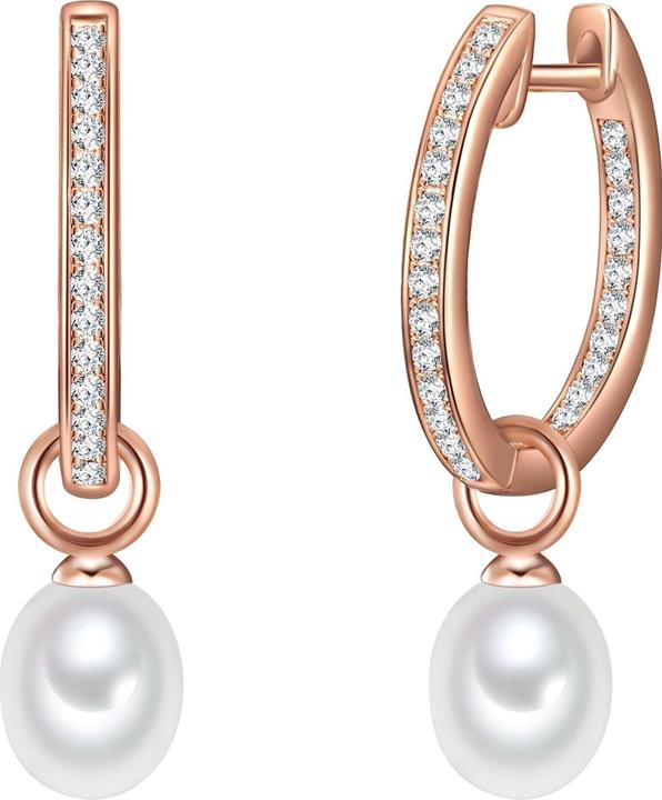 Produktbild Valero Pearls Damen Sterling Silber Zirkonia Süsswasser-Zuchtperle roségold - 11902 (925er Silber, Perle)
