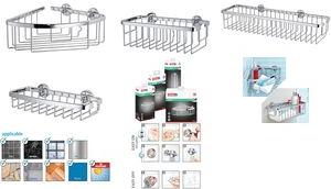 Actual product image tesa ALUXX shower basket incl. adhesive solution without drilling (9.5 x 13.5 x 46.5 cm)