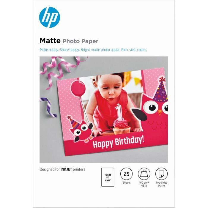 Immagine prodotto HP Carta fotografica opaca (180 g/m², 10 x 15 cm, 25 x)
