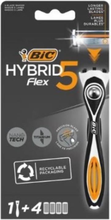 Produktbild Bic Flex 5 Hybrid 5-Klingenrasierer 1 Gri+4 Ersatz