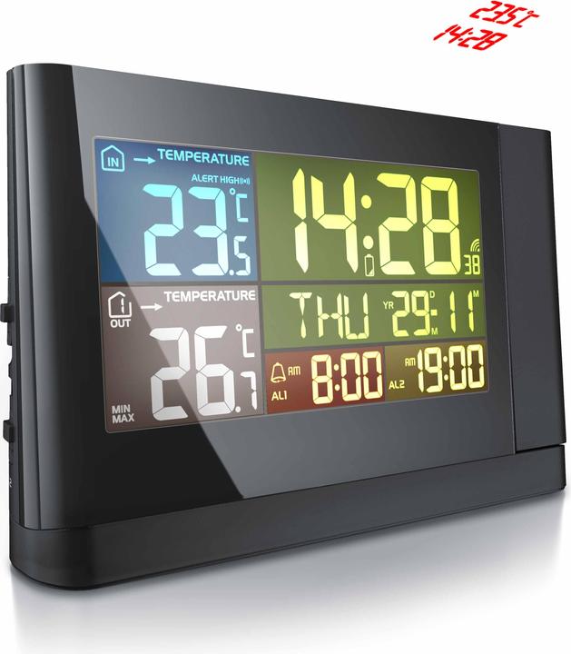 Actual product image Bearware Weather station with outdoor sensor, radio weather station with projection (can be rotated 180°) &