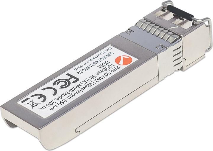 Actual product image Intellinet 10 Gigabit SFP+ Mini-GBIC Transceiver for Fiber Optic Cable 10GBase-SR LC Multimode Port