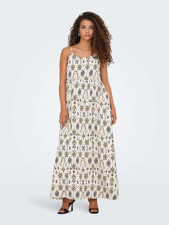 Actual product image Only Normal geschnitten Kleiner Stehkragen mit Knopfleiste Verstellbare Träger Langes Kleid Kleid (S)