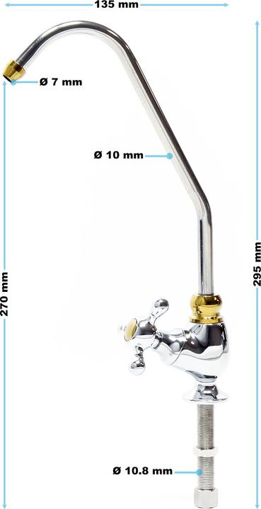 Produktbild Naturewater 6,35mm (1/4") Wasserhahn Delux II D-06 Umkehrosmose Armatur Wasser
