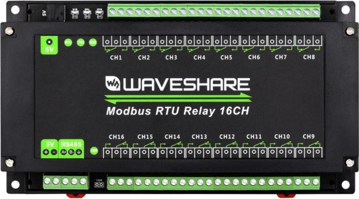 Actual product image WaveShare 16-channel relay RS485 Modbus RTU Relay 16CH