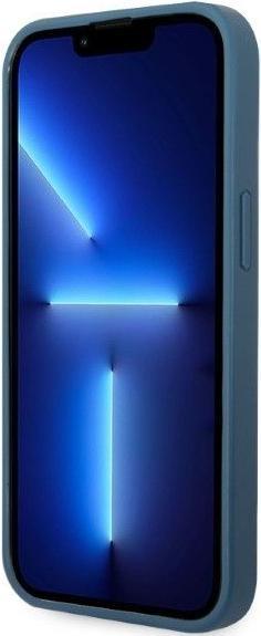 Actual product image Guess GUHCP13SP4TPB iPhone 13 mini 5.4" niebieski/blue hardcase 4G Triangle Logo Cardslot (Apple iPhone 13 mini)
