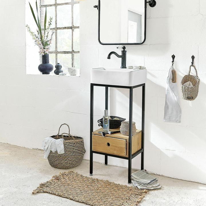 Produktbild Loberon Waschtisch Maeva schwarz/weiss/braun