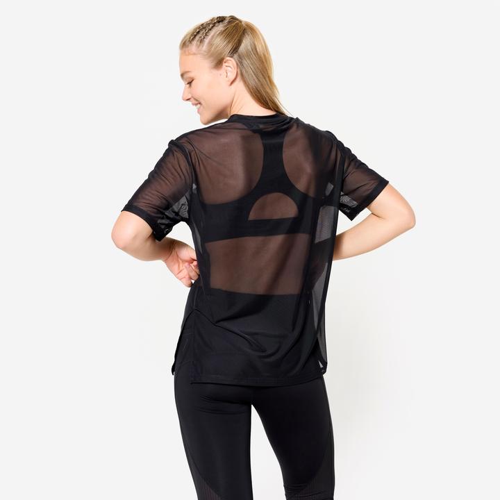 Immagine prodotto Domyos T-Shirt Damen Netz locker - schwarz (L)
