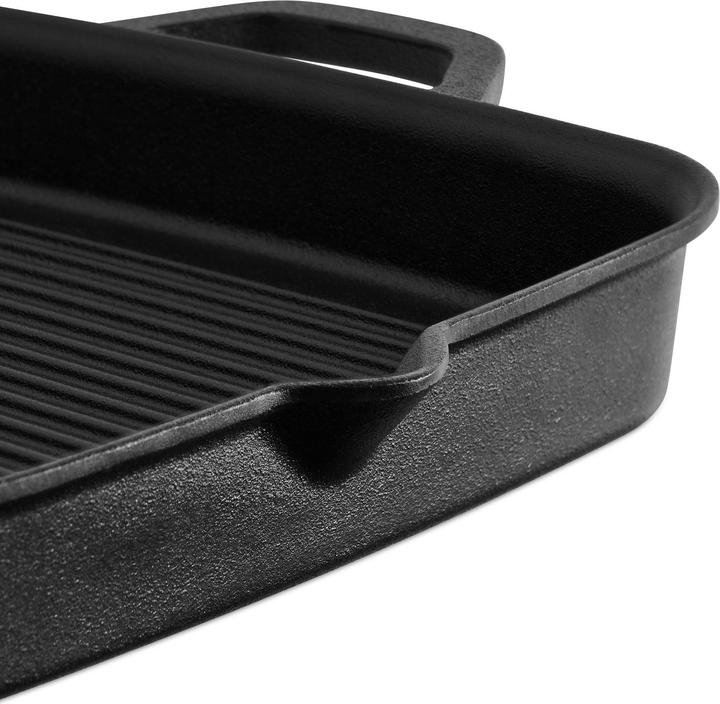 Image du produit Burnhard Poêle à griller en fonte (30 cm, Poêle à grillades, Fonte)