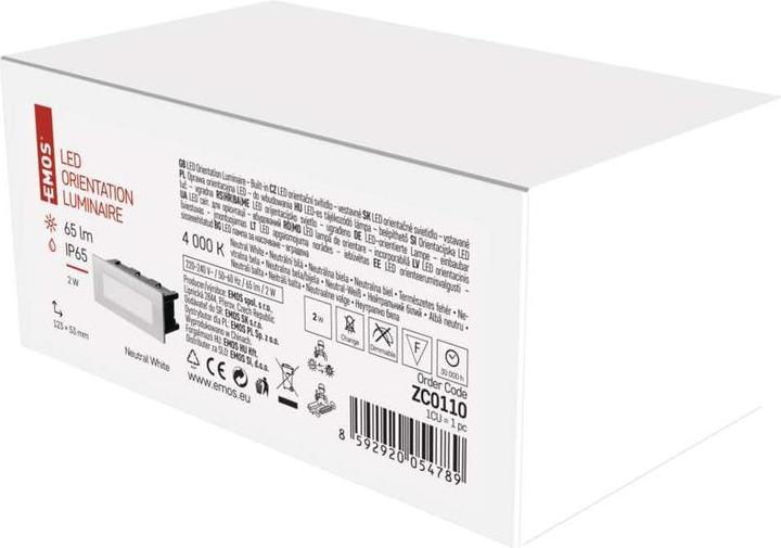 Immagine prodotto Emos Luce LED per scale - luce da incasso 123×53 1.5W neutro IP65 (65 lm)