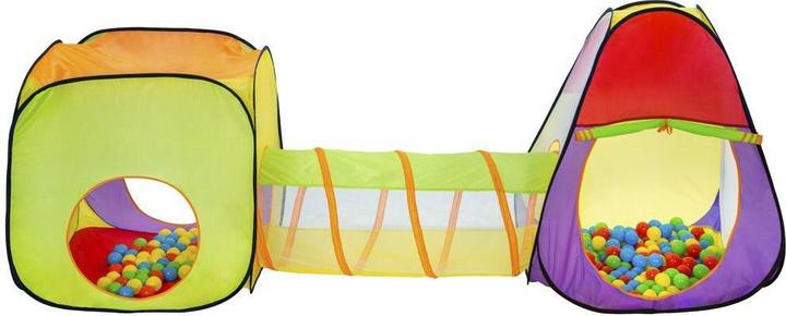 Actual product image tectake Pyramid play tent with tunnel, 200 balls and bag